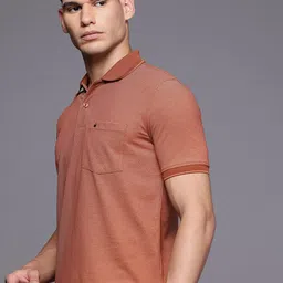 Louis Philippe Self Design Textured Polo Collar T-shirt-picture-35
