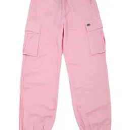 Peter England Kids Pink Solid Joggers-picture-25