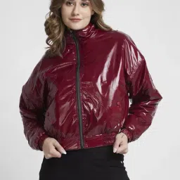 Spykar Maroon Slim Fit Puffer Jacket-picture-23