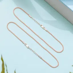 Zavya Adorable Weave Chain 92.5 Sterling Silver Anklet in Rose Gold - Set of 2-picture-15