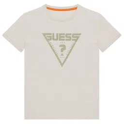 GUESS kids Boys Typography Printed Round Neck Cotton T-shirt-picture-45