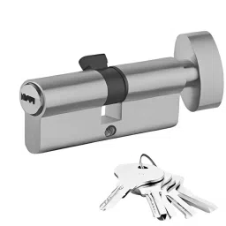 GEZE Euro Profile Cylinder Key/Knob Type, Size 70 mm, Brass Body and AB, SS Finish with 5 Ultra Keys, 8115305-picture-40