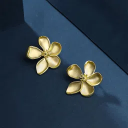 Yellow Chimes Gold-Plated Floral Shaped Studs-picture-41