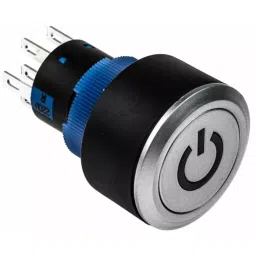 RS PRO Illuminated Push Button Switch Panel Mount 22.2 mm Cutout DPDT Red LED 250 V AC, 1759057-picture-21