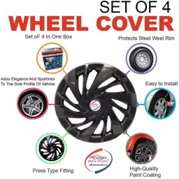 Auto Pearl R12 Press Type With Retention Ring PT144 Wheel Cover for Maruti Alto 30.48 cm image 2