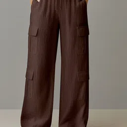 Visit Wear Women High-Rise Cargos Trousers image 1