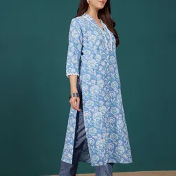 Varanga Women Floral Printed Floral Kurta image 3