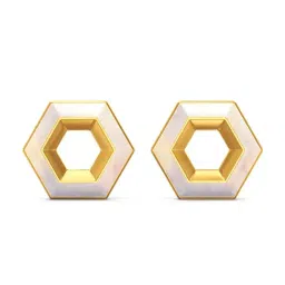 Joyalukkas Gold 18k Hexa Wish pearl Stud Earrings for Women-picture-10