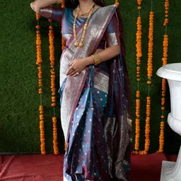 amirat Woven Design Zari Pure Silk Banarasi Saree-image-47