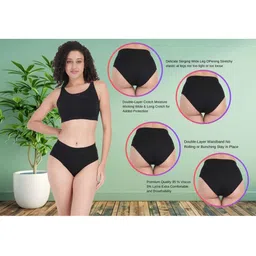ORLIZEA Pack of 4 Women High-Rise Cotton Blend Hipster Briefs image 5