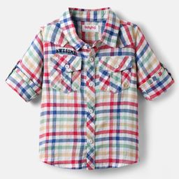 Babyhug 100% Cotton Full Sleeves Checks Shirt - Multicolour-picture-25
