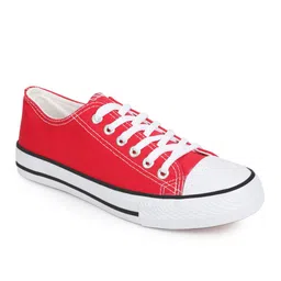 TRUFFLE COLLECTION Canvas Colour Blocked Sneakers - Red image 3