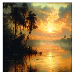 Aura Orange & Black Nature Printed Canvas Wall Art image 2