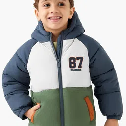 Juniors by Babyshop Boys Colourblocked Hooded Lightweight Padded Jacket-picture-13