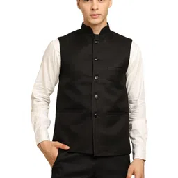 URBAN KANYA Mandarin Collar Cotton Nehru Jacket image 1