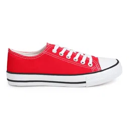 TRUFFLE COLLECTION Canvas Colour Blocked Sneakers - Red image 5