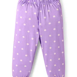 Babyhug Disney 100% Cotton Full Sleeves Round Neck Night Suit With 101 Dalmatians Graphics - Lavender image 4