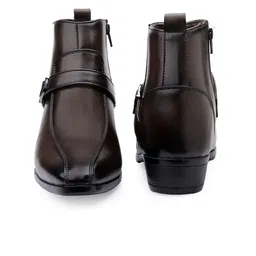 Bxxy Men 9 Cm Hidden Height Increasing Block-Heeled Buckle And Zip Formal Boot image 4