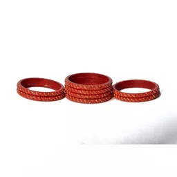 Only Offers Red Glass Artificial Stones Bangle image 3