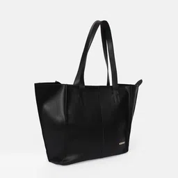 Bagsy Malone Black PU Shopper Shoulder Bag image 3