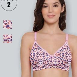 Lyra Pink Cotton Printed T-Shirt Bras - Pack Of 2-picture-7