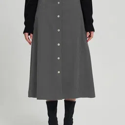 LULU & SKY A-line Midi Corduroy Skirt-picture-31