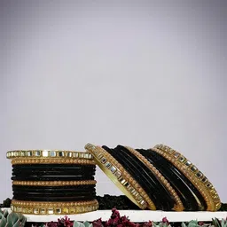 HASTKALA JEWELL Set Of 26 Stone Studded & Beaded Bangles image 4