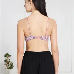 Van Heusen Comfort Fit Plush Back No Slip Strap Wireless Allover Print T-Shirt Bra - Brush Stroke AOP image 2