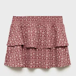 Mango Kids Girls Micro Print Ruffled Skirt-picture-48