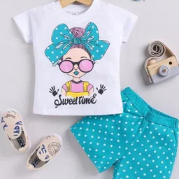 MUSNAH GARMENTS Kids-Unisex Blue Cotton Blend Clothing Set-image-54
