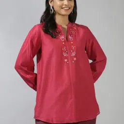 Fabindia Pink Embroidered Tunic-image-50