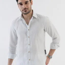 VELLURE Men's Pure Linen Full Sleeve Shirt-picture-26