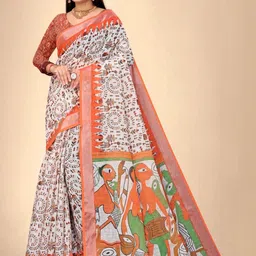 Abhilasha Warli Zari Handloom Maheshwari Saree image 3