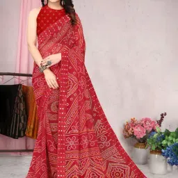 MIRCHI FASHION Red Printed Saree With Unstitched Blouse-picture-36