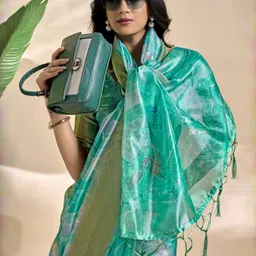 RUNAYA NX Printed Geometric Zari Banarasi Saree-picture-32