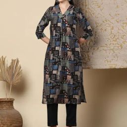 Fashor Multicolor Straight Fit Printed Kurta-picture-47