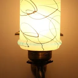 SOMIL Blue Glass Cylinder Printed Wall Lamps image 2
