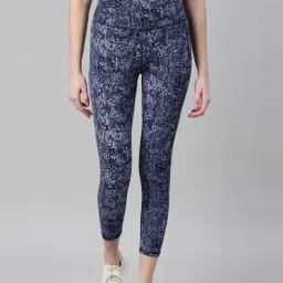 Enamor Indigo Blue Printed Sports Leggings-picture-10