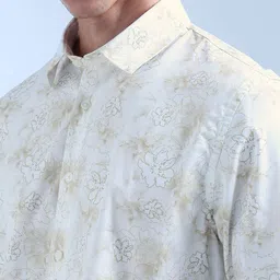 Flying Machine Floral Printed Spread Collar Twill Slim Fit Shirt image 3