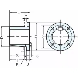 Mitsuboshi Type 1 H Bushing for Maxstar Wedge Pulley 30 mm, H-30N-JIS image 3