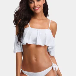 BE IN LOVE Frill Bikini Swimwear Set-image-7