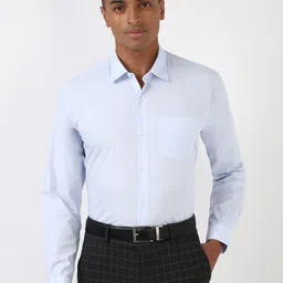 Peter England Men Spread Collar Solid Polycotton Formal Shirt-picture-28