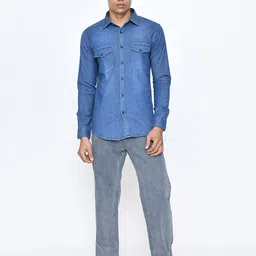 PASSPORT JEANS Men Slim Fit Solid Spread Collar Casual Shirt-image-46