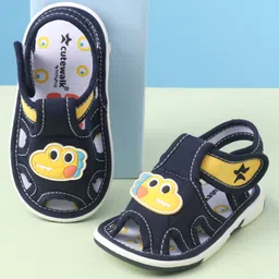 Cute Walk by Babyhug Sandals With Velcro Closure & Dino Applique - Navy Blue-picture-30