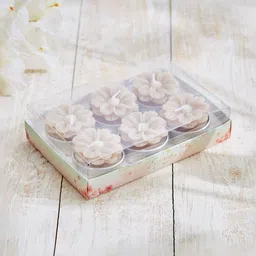 Home Centre Brown & Cream-Coloured 6 pieces Tea Light Candle image 4