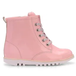 TUSKEY Solid High Ankle Boots - Pink image 4