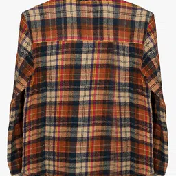 PURPLE UNITED KIDS Twill Woven Full Sleeves Tartan Checked Shirt - Orange & Multi Colour image 4