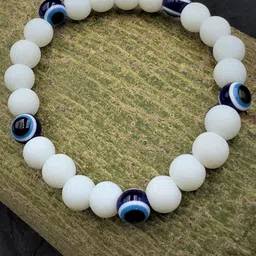 Estele Unisex Artificial Beaded Evil Eye Elasticated Bracelet-picture-34