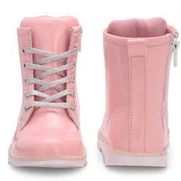 TUSKEY Solid High Ankle Boots - Pink image 5