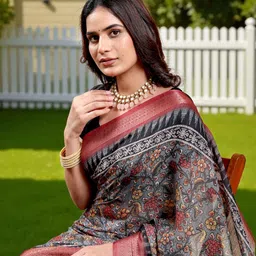 JYA Floral Handloom Saree image 5